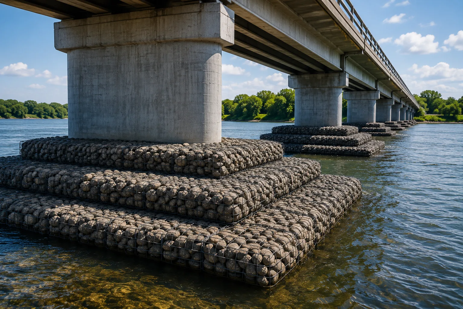 Bridge pier protection application